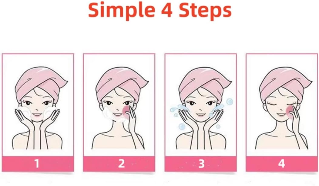 Facial Cleansing Brush | Anti Aging Face Massager | Enhances Absorption of Facial Skin Care Products | for Clean & Healthy Face Care | Simple & Easy | Waterproof (Pink)