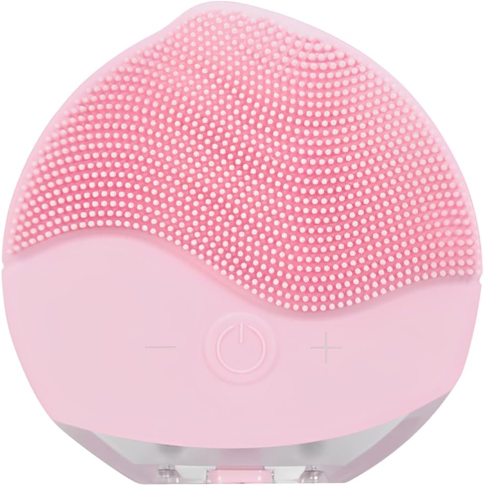 Facial Cleansing Brush | Anti Aging Face Massager | Enhances Absorption of Facial Skin Care Products | for Clean & Healthy Face Care | Simple & Easy | Waterproof (Pink)