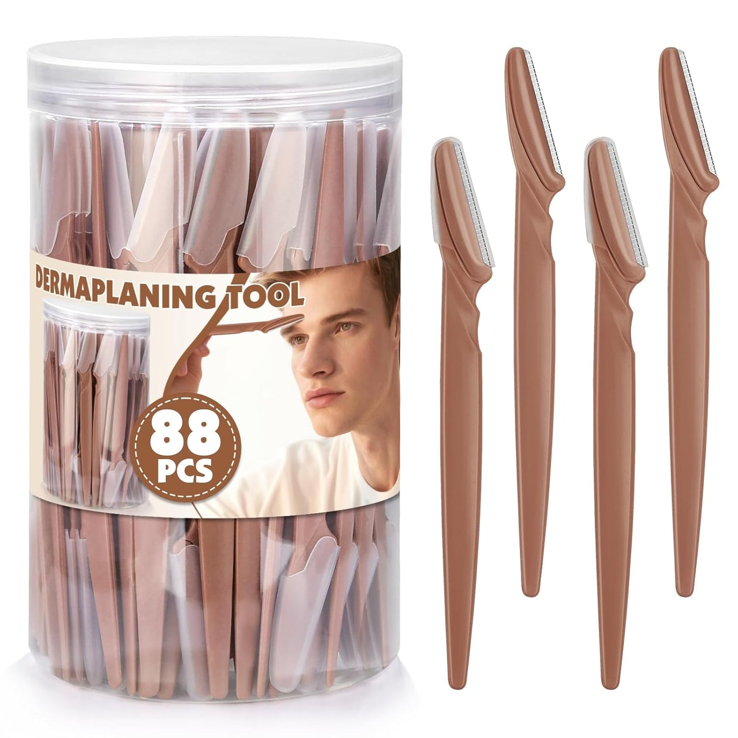 Phyyixs 88 Pcs Terracotta Dermaplaning Tool & Face Razors for Women in Storage Jar – Aesthetic Eyebrow Razor for Women & Men, Precision Face Shaver...