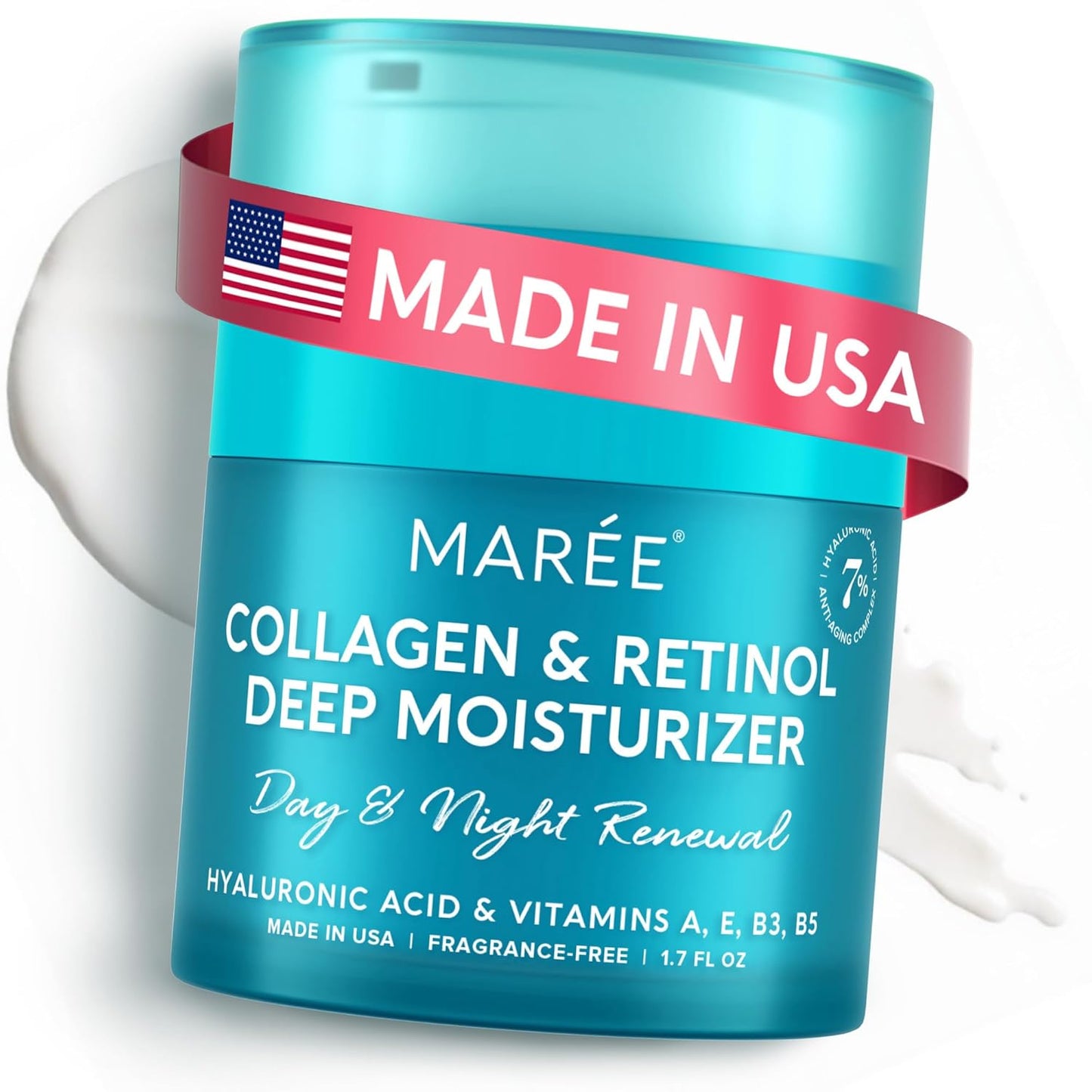 MAREE Face Moisturizer Retinol Cream for Face – Daily Wrinkle Cream for Women – Anti-Aging Face Cream – Facial Moisturizer with Collagen – Crema Hidratante...
